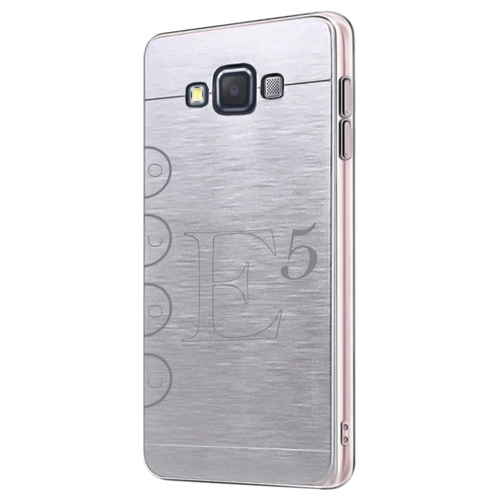 FitCase Samsung Galaxy E5 (E500) Metal TPU Arka Kapak Gri