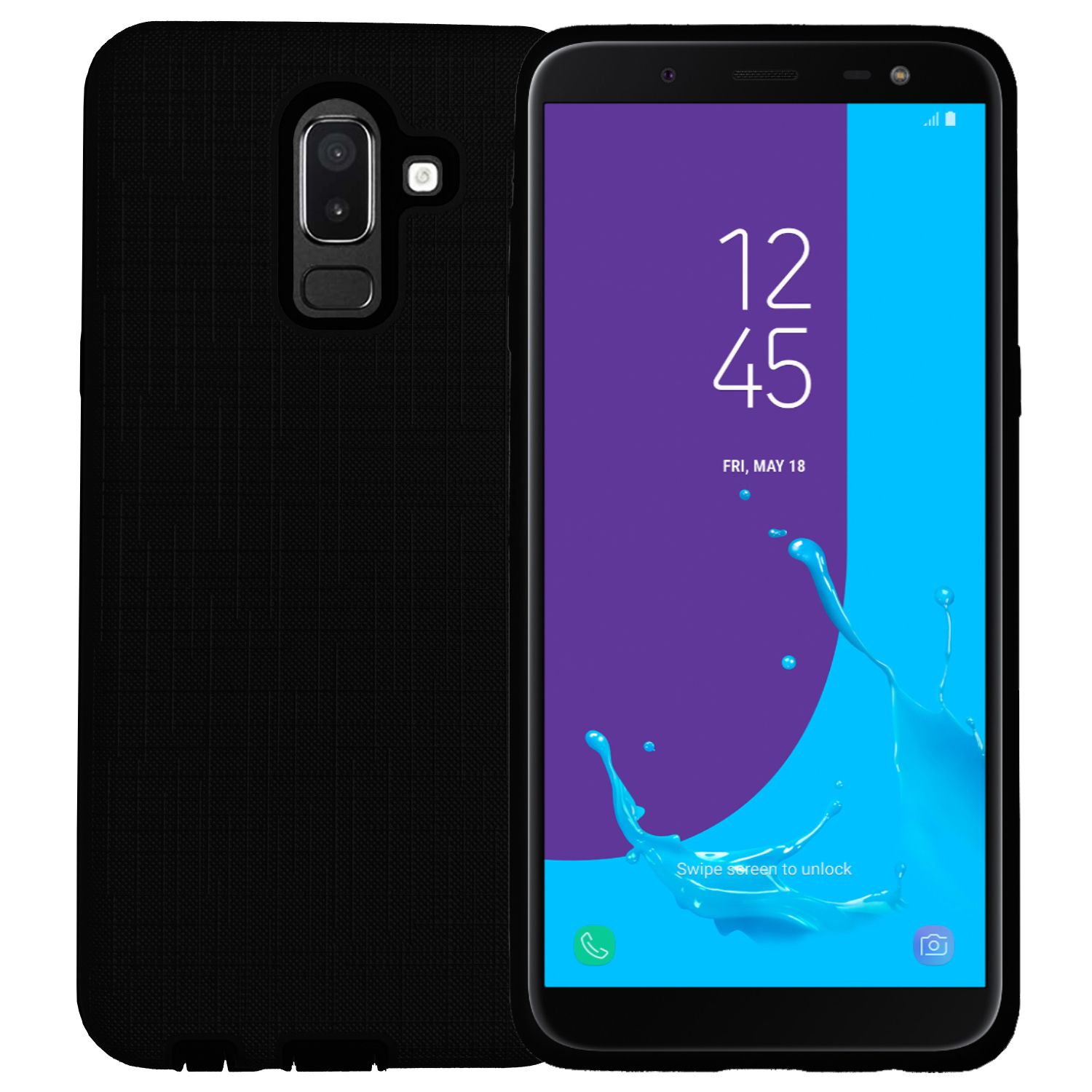 FitCase Samsung Galaxy J8 (J810) Kılıf New YouYou Arka Kapak Siyah