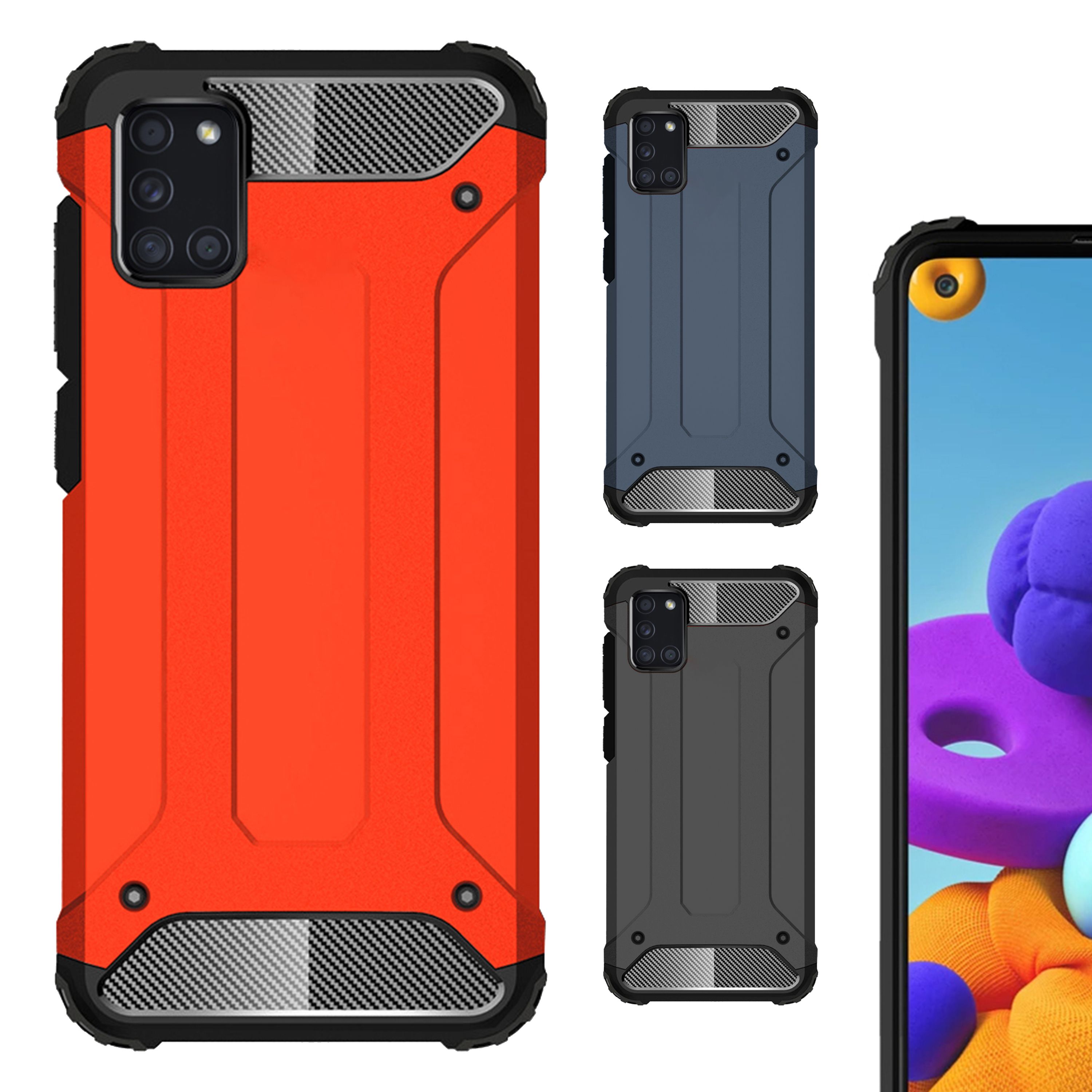 FitCase Samsung Galaxy M31s (M317) Zırh Tank Tam Koruma Arka Kapak