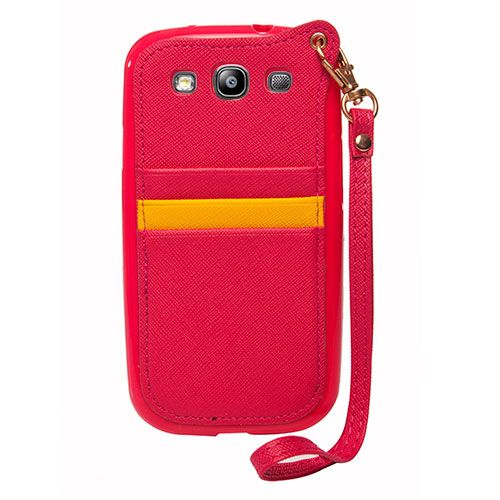 FitCase Samsung Galaxy S3 (I9300) BADI Kartlıklı Arka Kapak Pembe