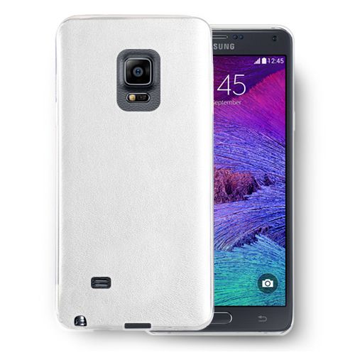 FitCase Samsung Note 4 (N910) Kılıf Deri Dokulu Arka Kapak Beyaz