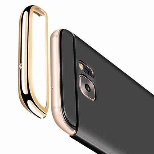 FitCase Samsung S7 EDGE (G935) Golden Frame Arka Kapak Siyah