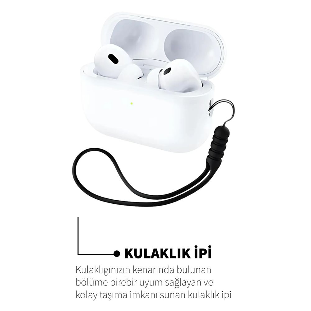 FitCase Universal AirPods Kılıf Silikon Askı İpi 43cm