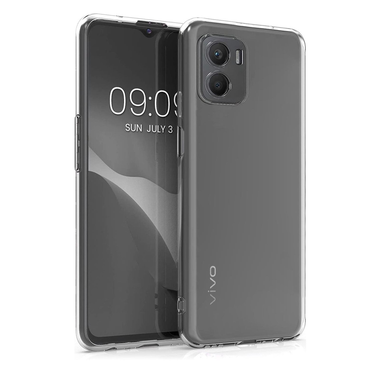 FitCase Vivo Y15s Kılıf Kamera Korumalı Silikon Şeffaf Arka Kapak