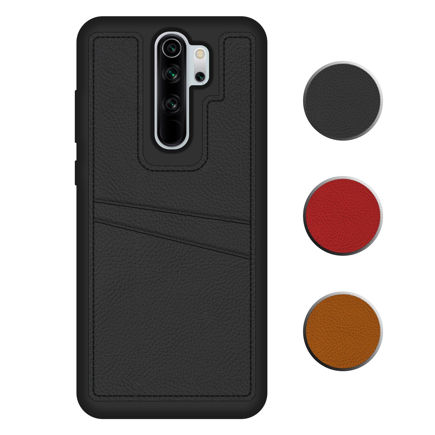 FitCase Xiaomi Redmi Note 8 Pro Kılıf Proda Deri Çift Kartlık Cepli Kapak