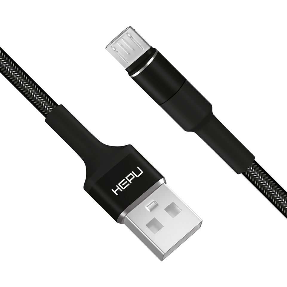 HEPU HP-414 Solid USB - Micro USB QC3.0 3.1A Şarj Kablosu 1mt Siyah