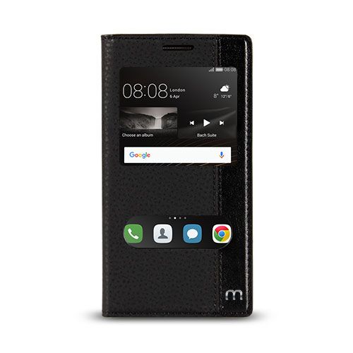 Huawei P9 Lite Gizli Mıknatıslı Pencereli Magnum Kılıf Siyah