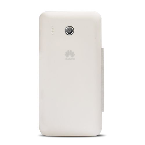 Huawei Y320 Çift Pencereli Flip Cover Beyaz