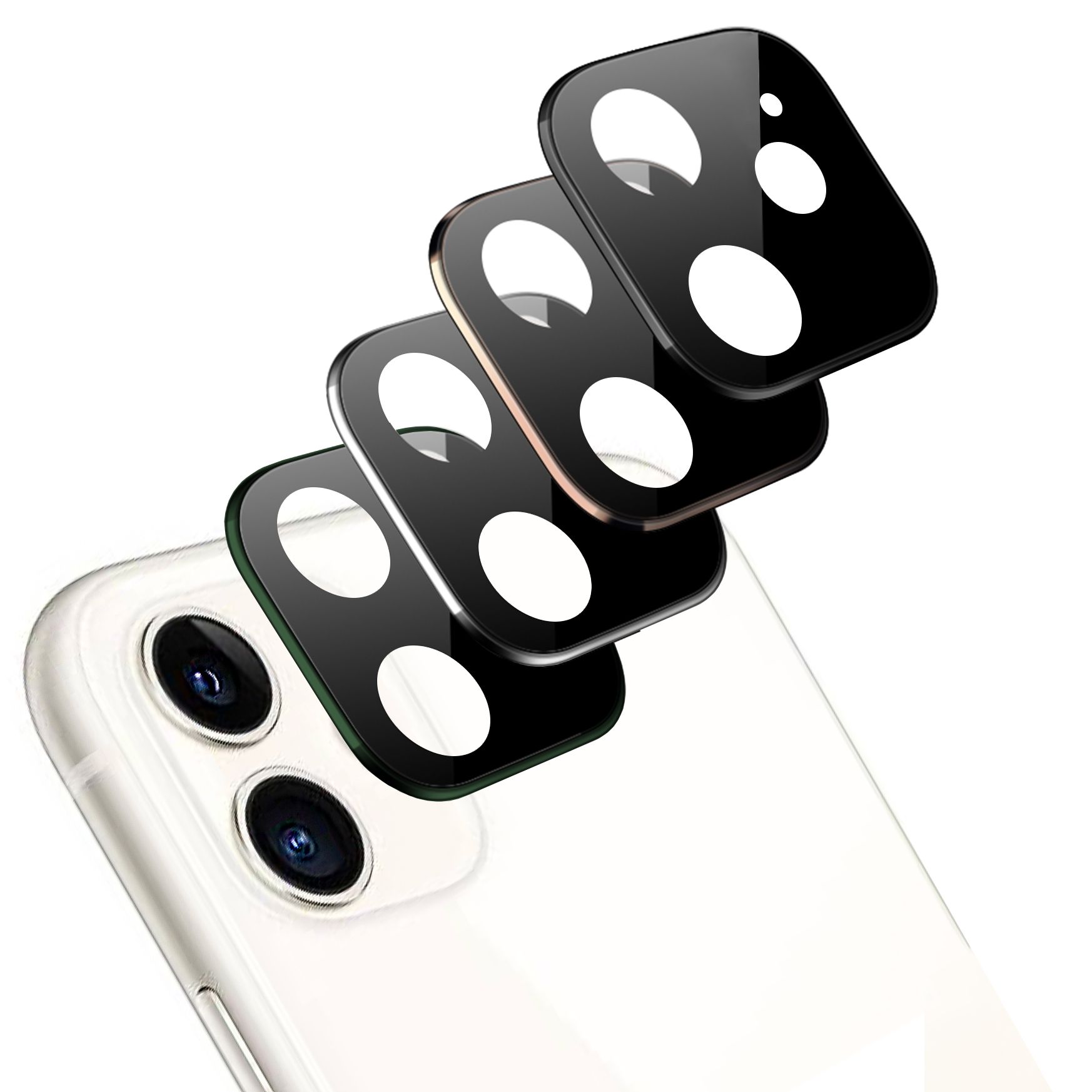 iPhone 11 Kamera Lens Koruyucu Metal Kenarlı Cam