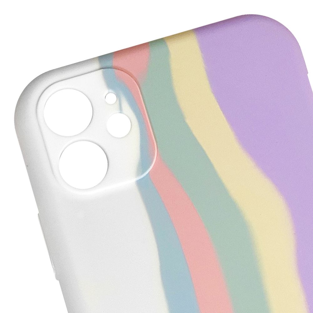 iPhone 11 Kılıf Rainbow Renkli Kamera Korumalı Lansman Silikon Kapak