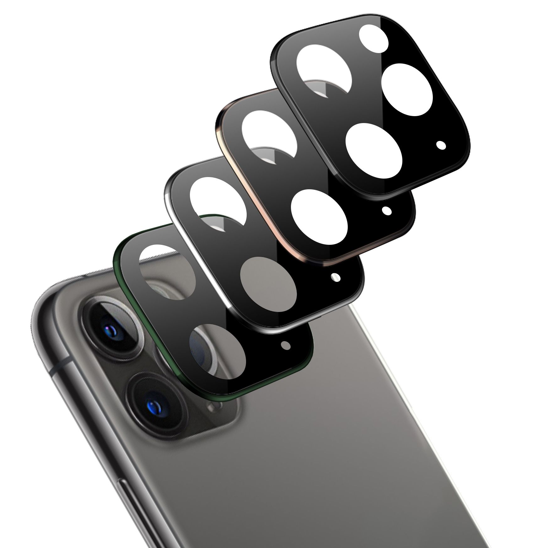 iPhone 11 PRO Kamera Lens Koruyucu Metal Kenarlı Cam