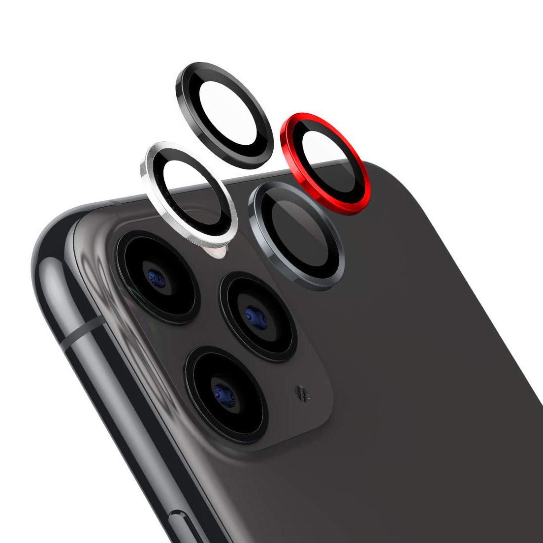 iPhone 11 Pro Kamera Lens Koruyucu Cam Metal Kenarlı 3lü Set