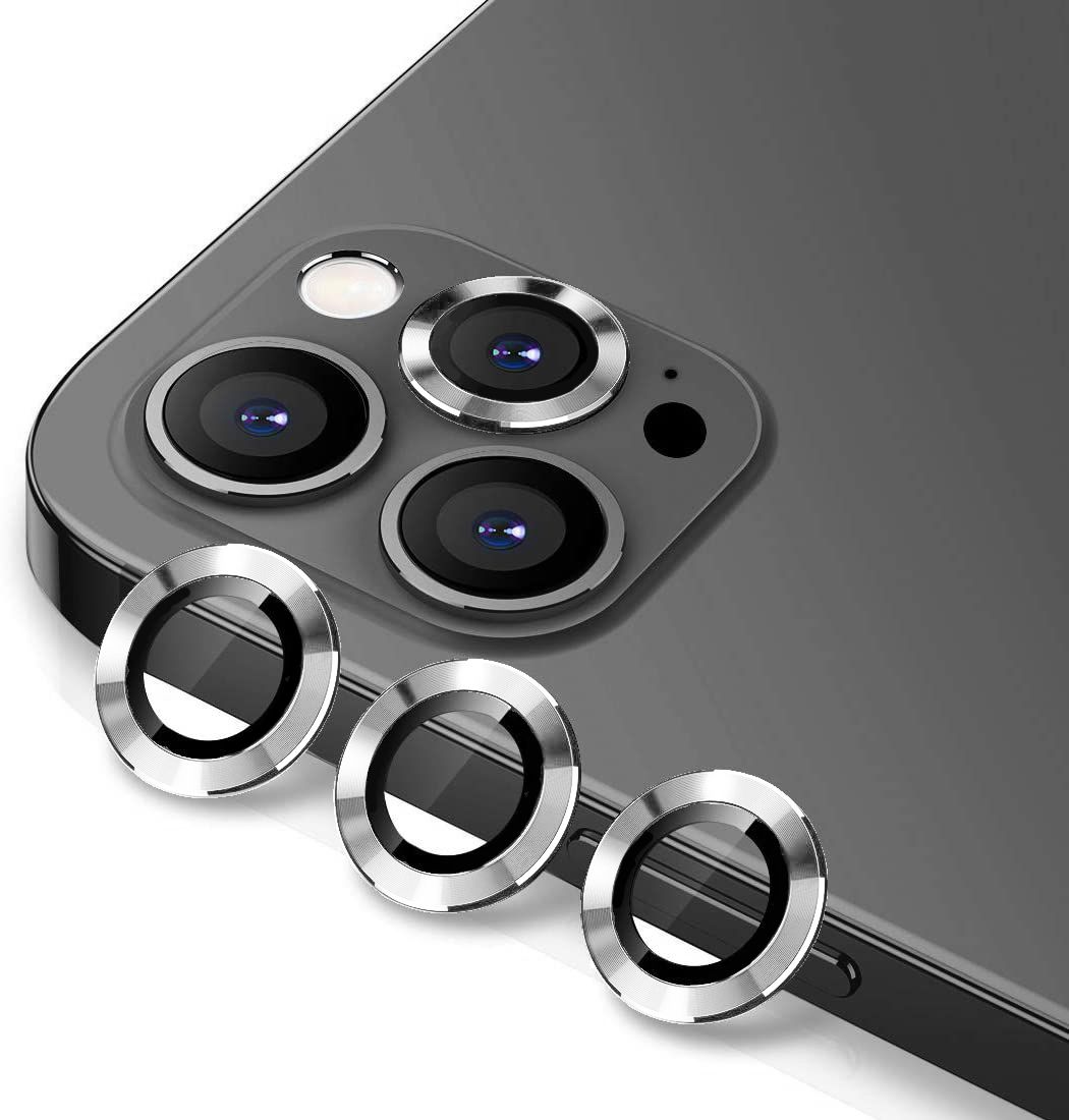 iPhone 12 Pro Kamera Lens Koruyucu Cam Metal Kenarlı 3lü Set