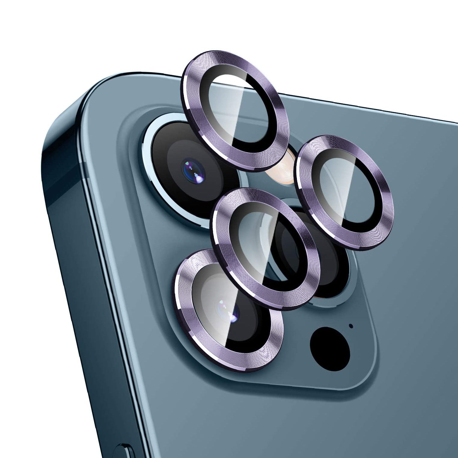 iPhone 12 Pro Kamera Lens Koruyucu Cam Metal Kenarlı 3lü Set