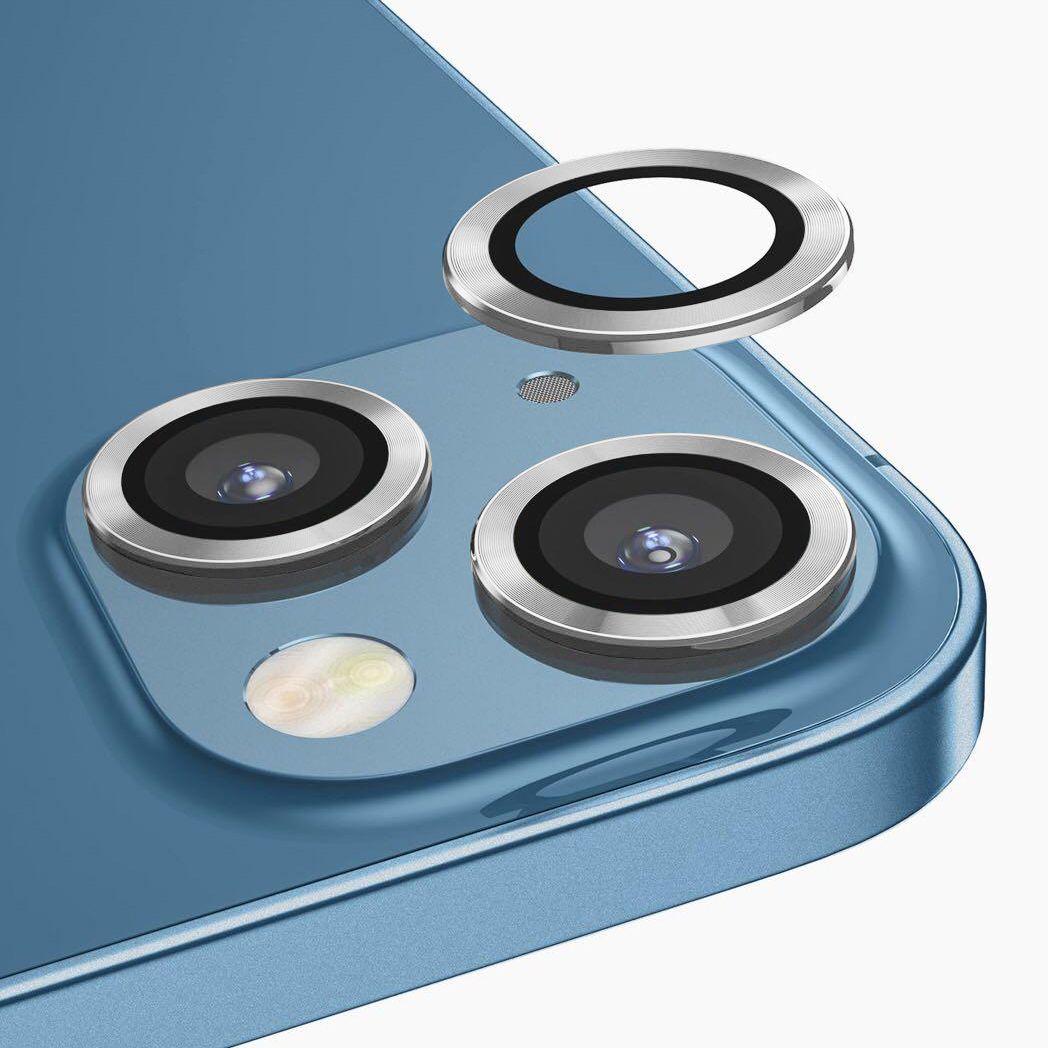 iPhone 13 / 13 Mini Kamera Lens Koruyucu Cam Metal Kenarlı 2li Set