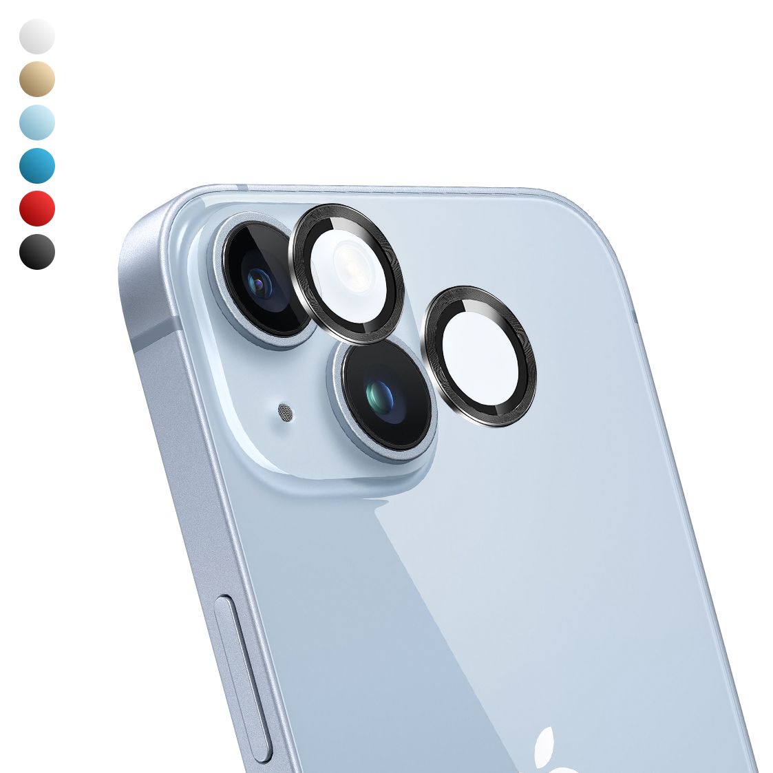 iPhone 14 / 14 Plus Kamera Lens Koruyucu Cam Metal Kenarlı 2li Set