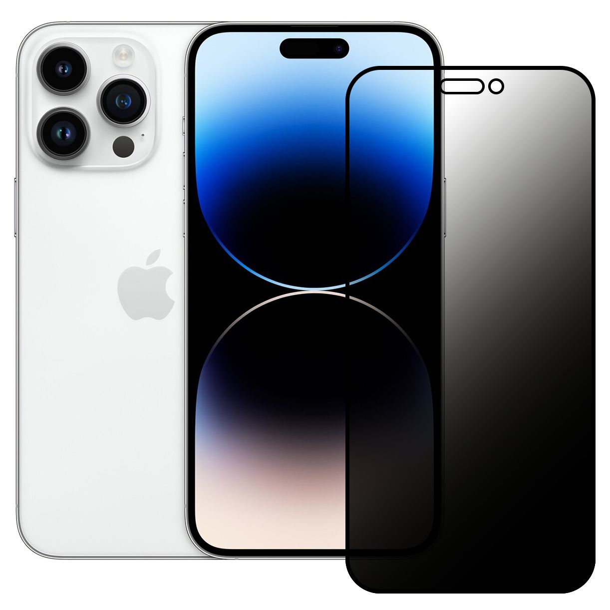 iPhone 14 Pro Max Hayalet Privacy Gizli Cam Ekran Koruyucu Siyah