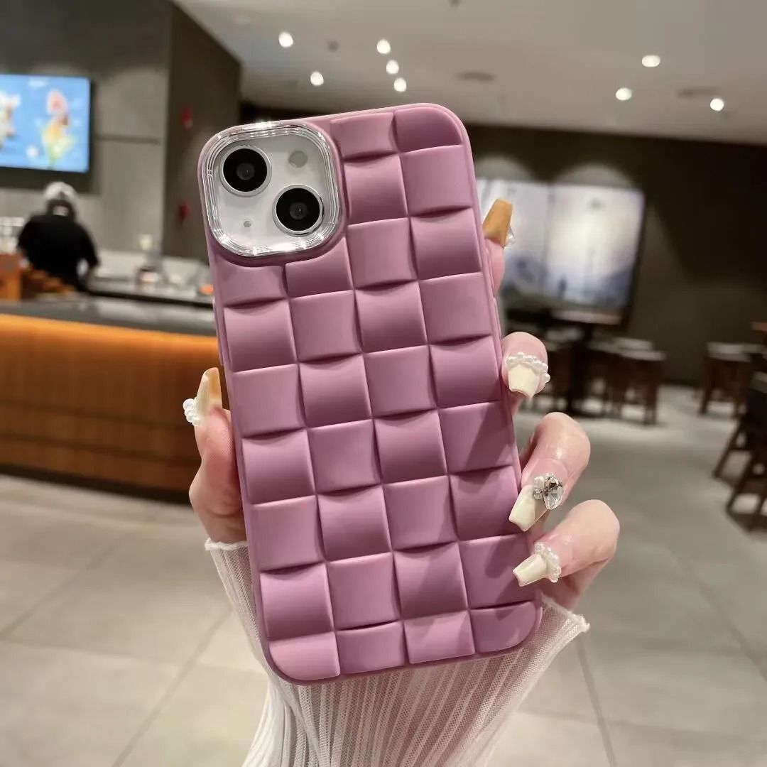 iPhone 15 Kılıf Roof 3D Örgü Desen Silikon Kapak