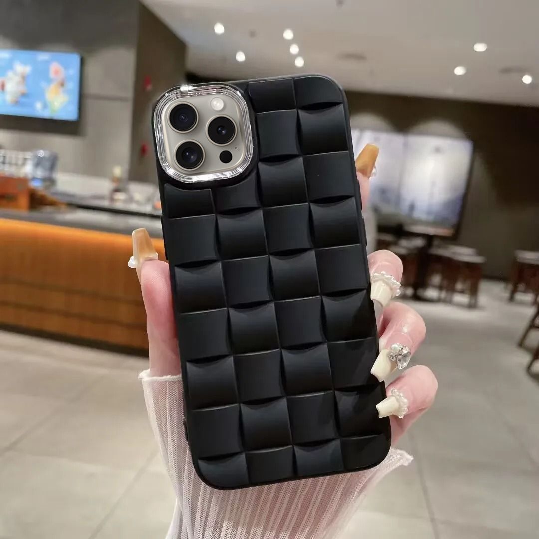 iPhone 15 Pro Kılıf Roof 3D Örgü Desen Silikon Kapak