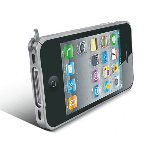 iPhone 4s 0,7mm Metal Bumper Çerçeve Kılıf Gri