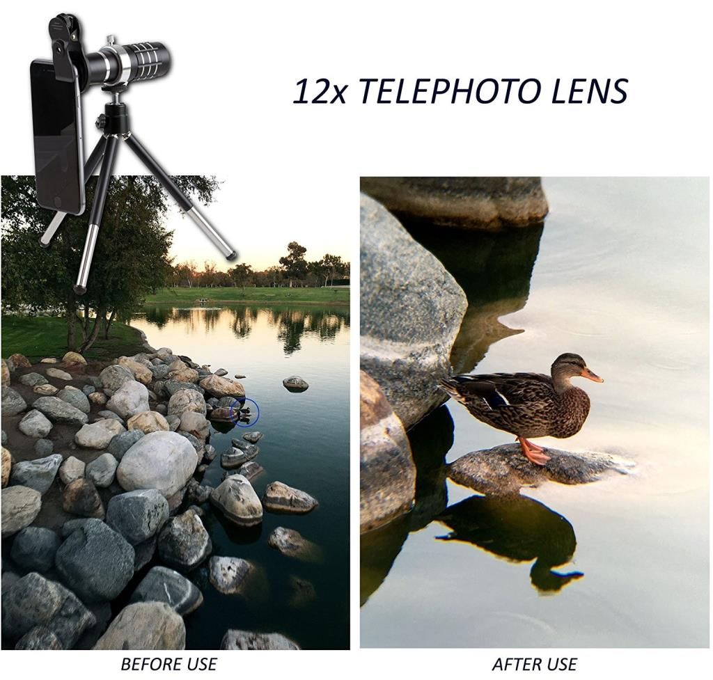 iPhone 6 Plus - 12X Kamera Zoom Lens + Tripod Kılıflı