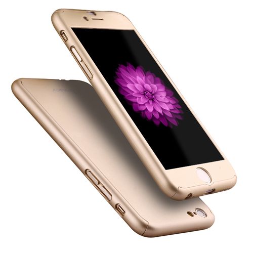 iPhone 6 Plus - 6s Plus 360 Derece Koruma Arka Kapak Gold