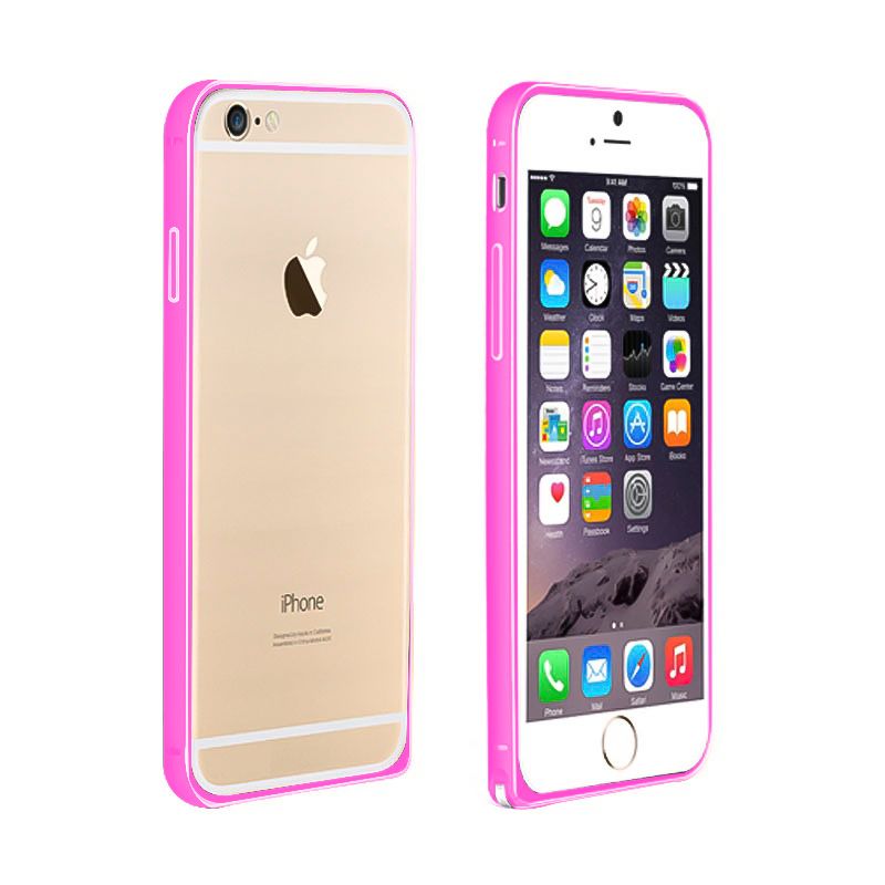 iPhone 6 Plus Bumper TPU Arka Kapaklı Pembe