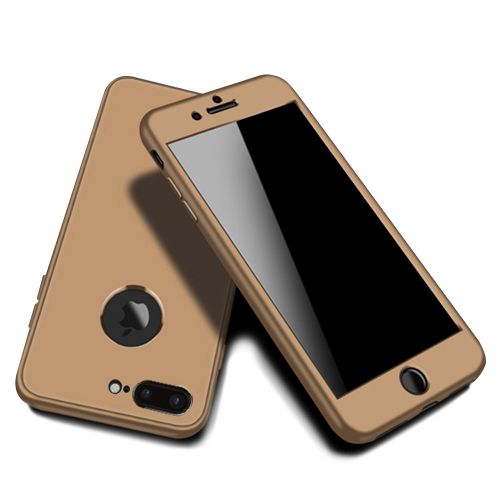 iPhone 7-8 Plus 360 Derece Slim Premium Silikon Kılıf Gold