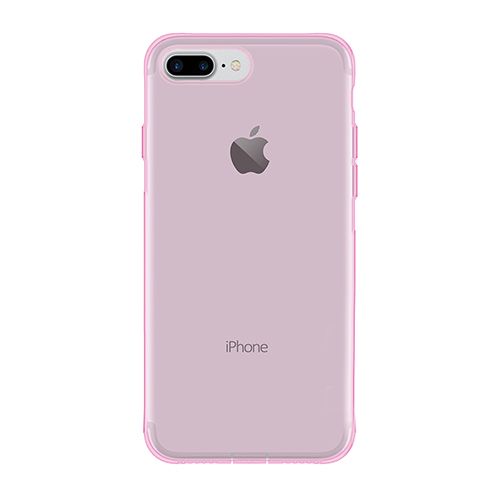 iPhone 7 Plus / 8 Plus Kılıf Soft Silikon Şeffaf-Pembe Arka Kapak