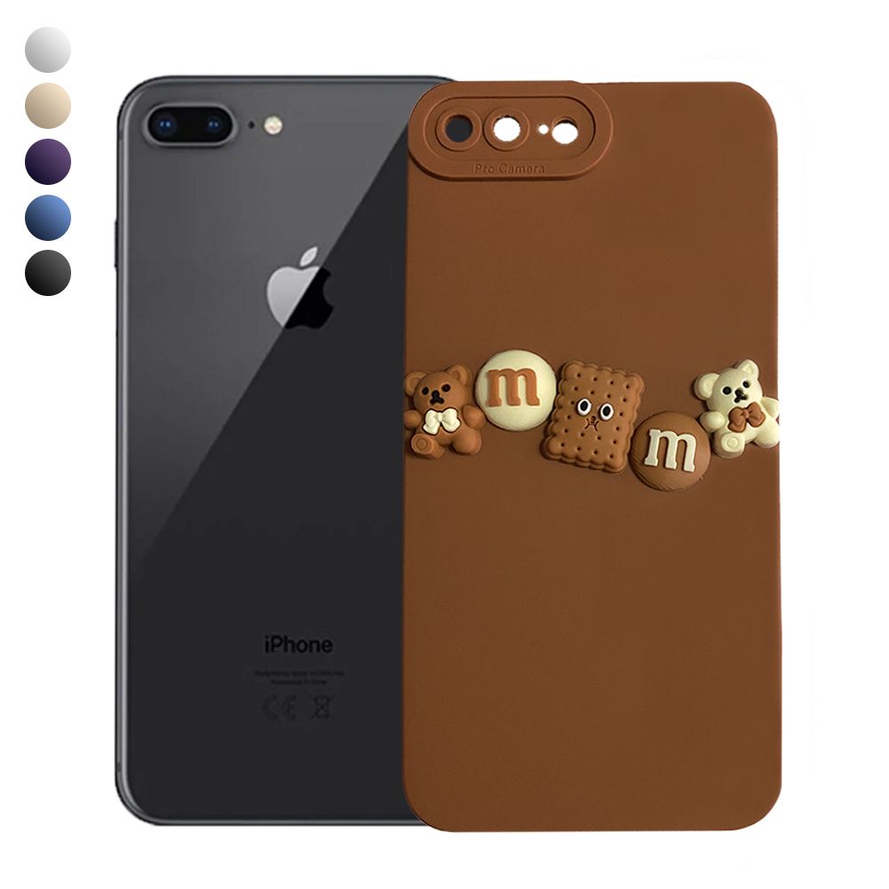 iPhone 7 Plus / 8 Plus Kılıf 3D M Bear Kamera Korumalı Silikon Kapak