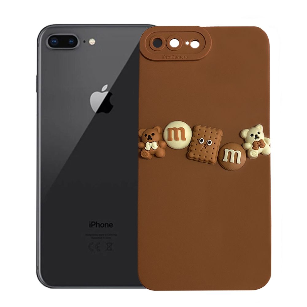 iPhone 7 Plus / 8 Plus Kılıf 3D M Bear Kamera Korumalı Silikon Kapak