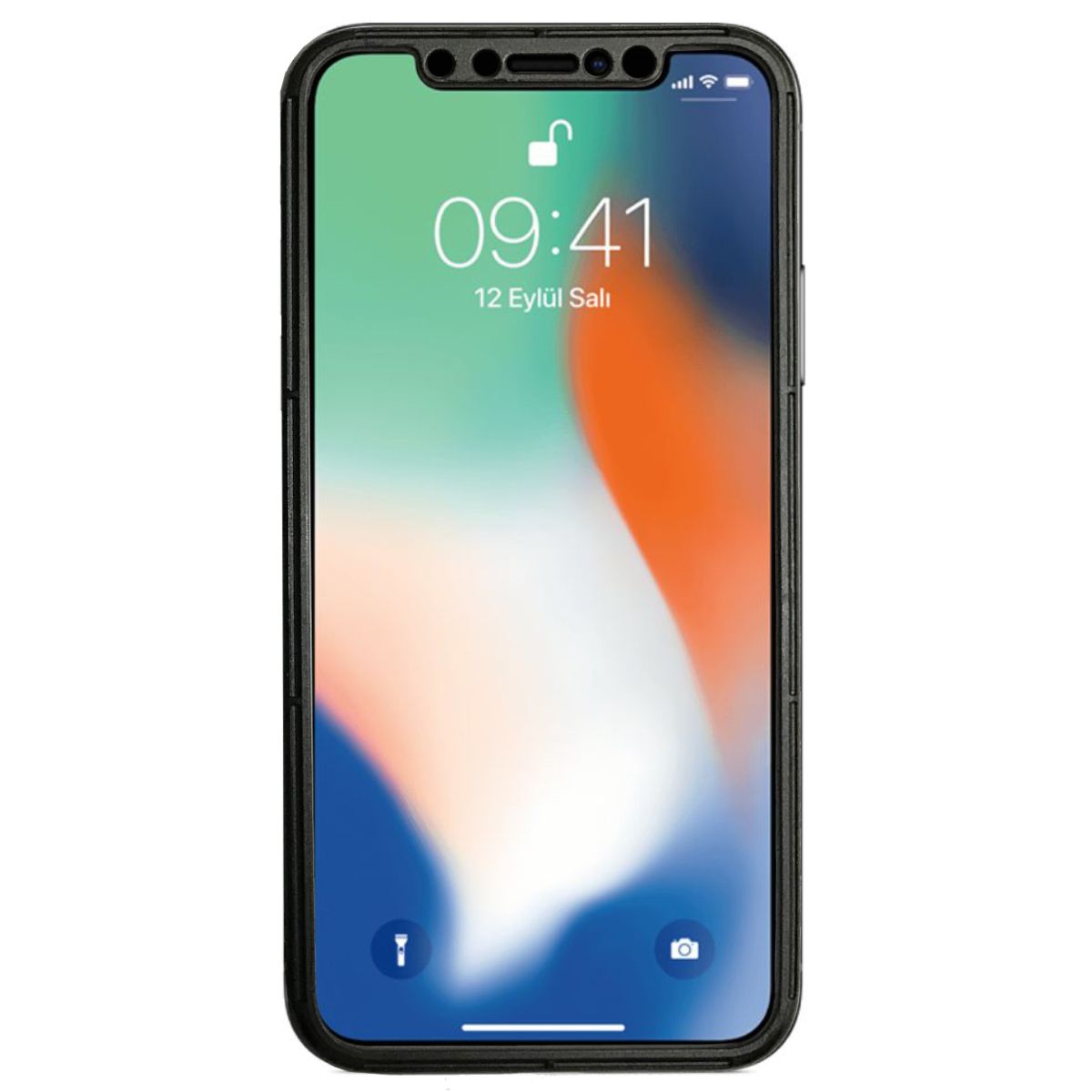 iPhone X / XS 360 Derece Slim Deri Görünümlü Silikon Kılıf Siyah