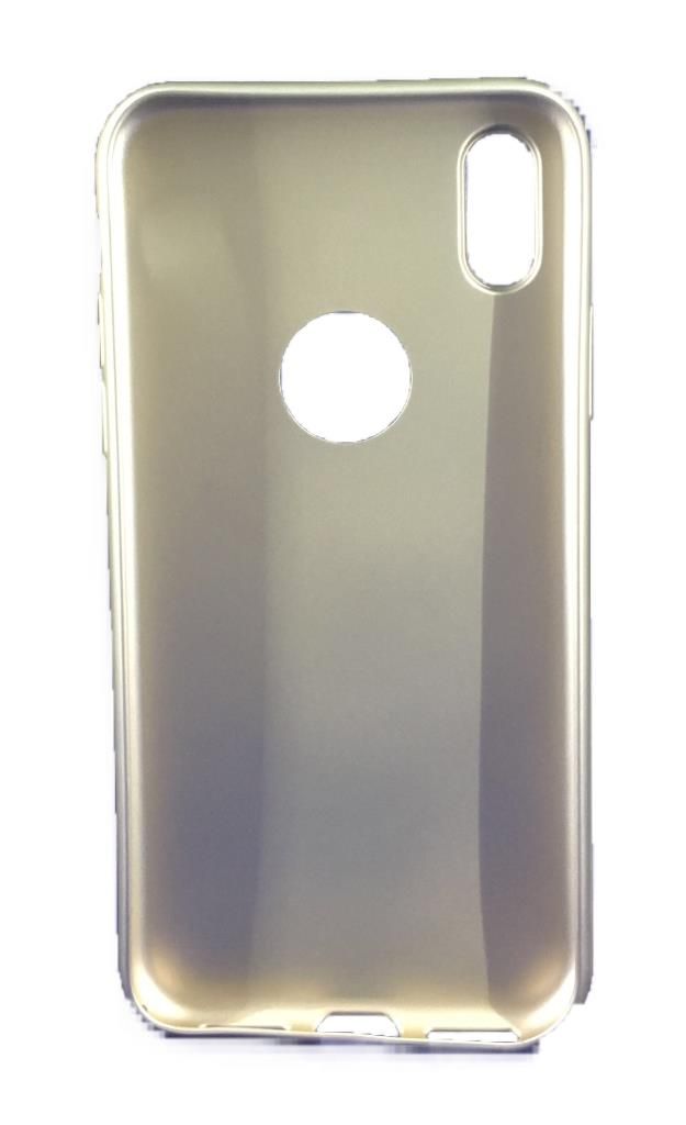 iPhone X/XS Fırça Desen Silikon Arka Kapak Gold