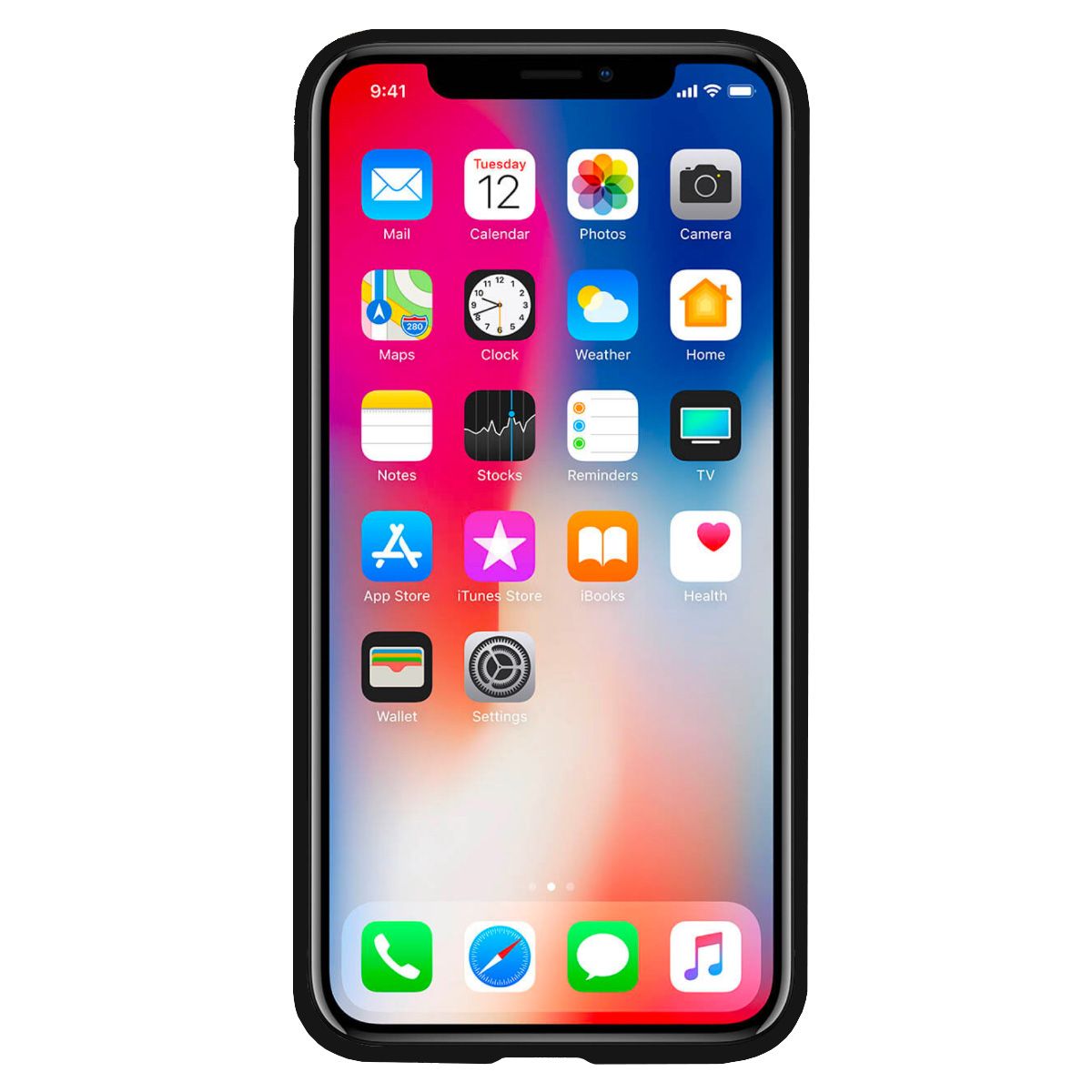 iPhone X/XS Fırça Desen Silikon Arka Kapak Siyah