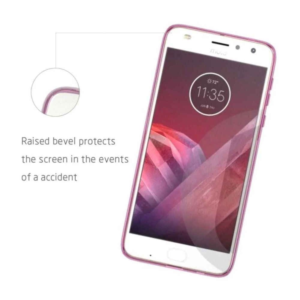 Lenovo Moto Z2 Play Kılıf Soft Silikon Şeffaf-Siyah Arka Kapak