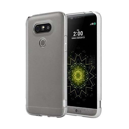 LG G5 Kılıf Soft Silikon Şeffaf-Siyah Arka Kapak