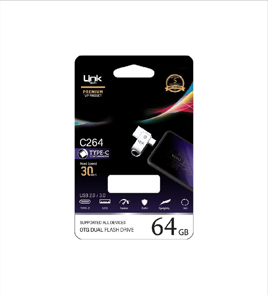 Linktech C264 Premium Dual 64GB Type-C OTG USB Bellek - USB Flash Drive