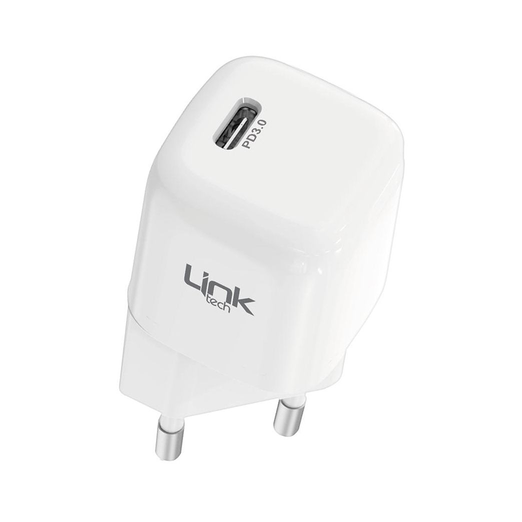 Linktech G821 Supper Silicon Tech 20W PD USB-C Seyahat Şarj Aleti Lightning Kablo Set Beyaz