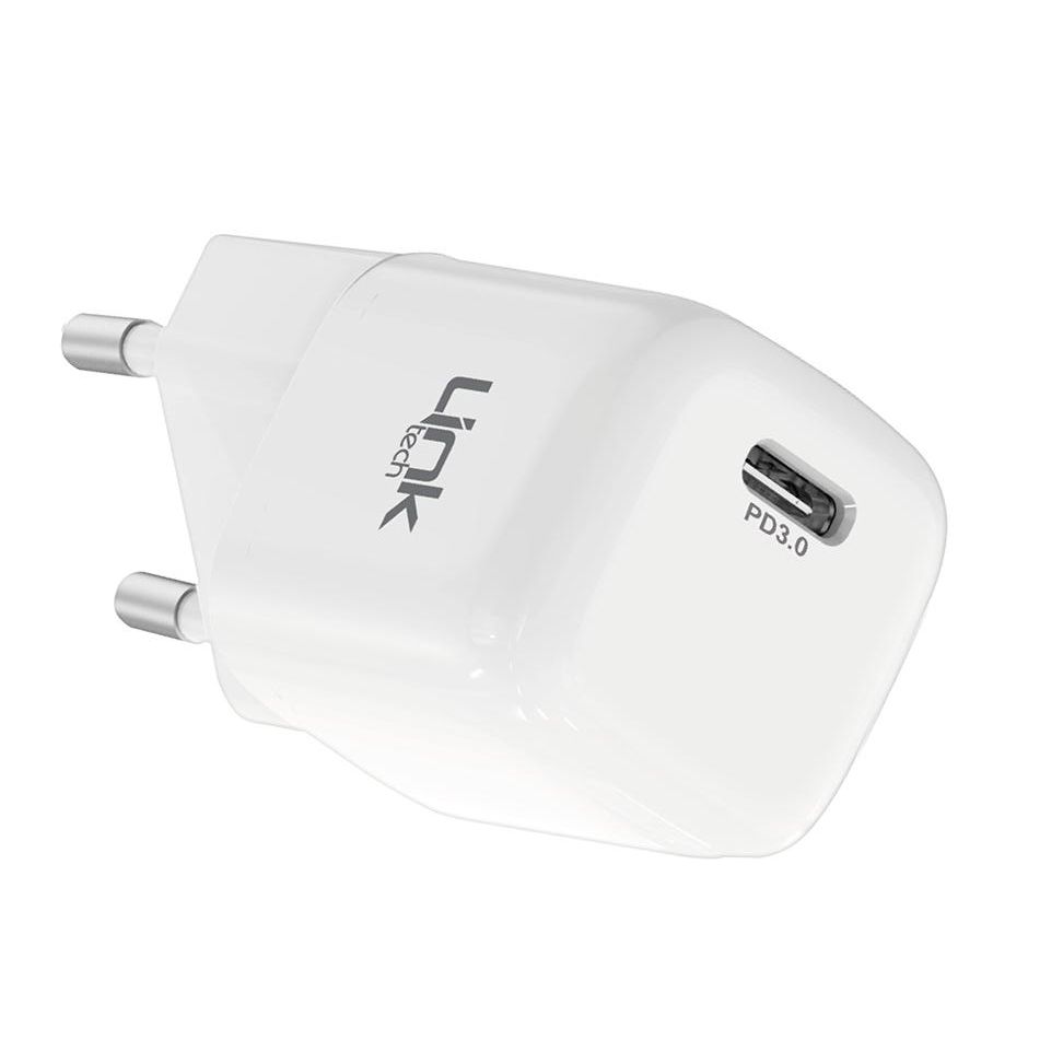 Linktech G821 Supper Silicon Tech 20W PD USB-C Seyahat Şarj Aleti Lightning Kablo Set Beyaz