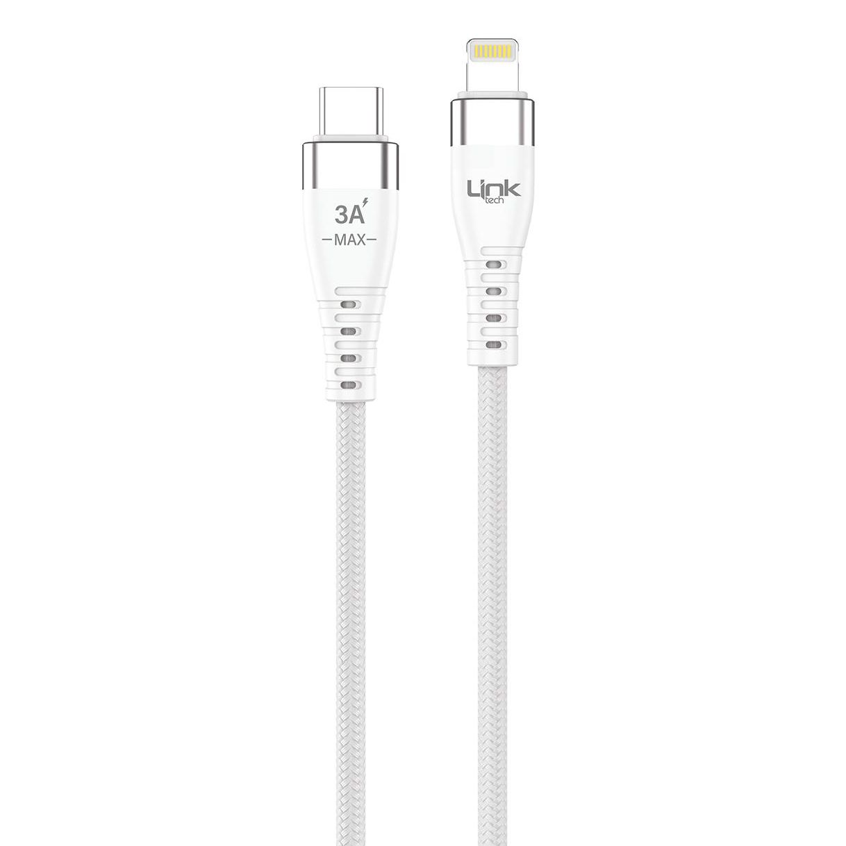 Linktech G821 Supper Silicon Tech 20W PD USB-C Seyahat Şarj Aleti Lightning Kablo Set Beyaz