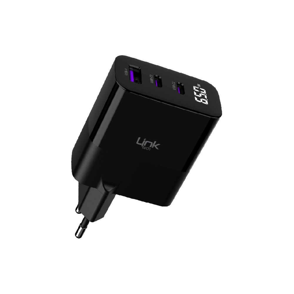 LinkTech G852 Premium 65W PD GaN3 1xUSB + 2x USB-C Şarj Adaptörü (Başlık)