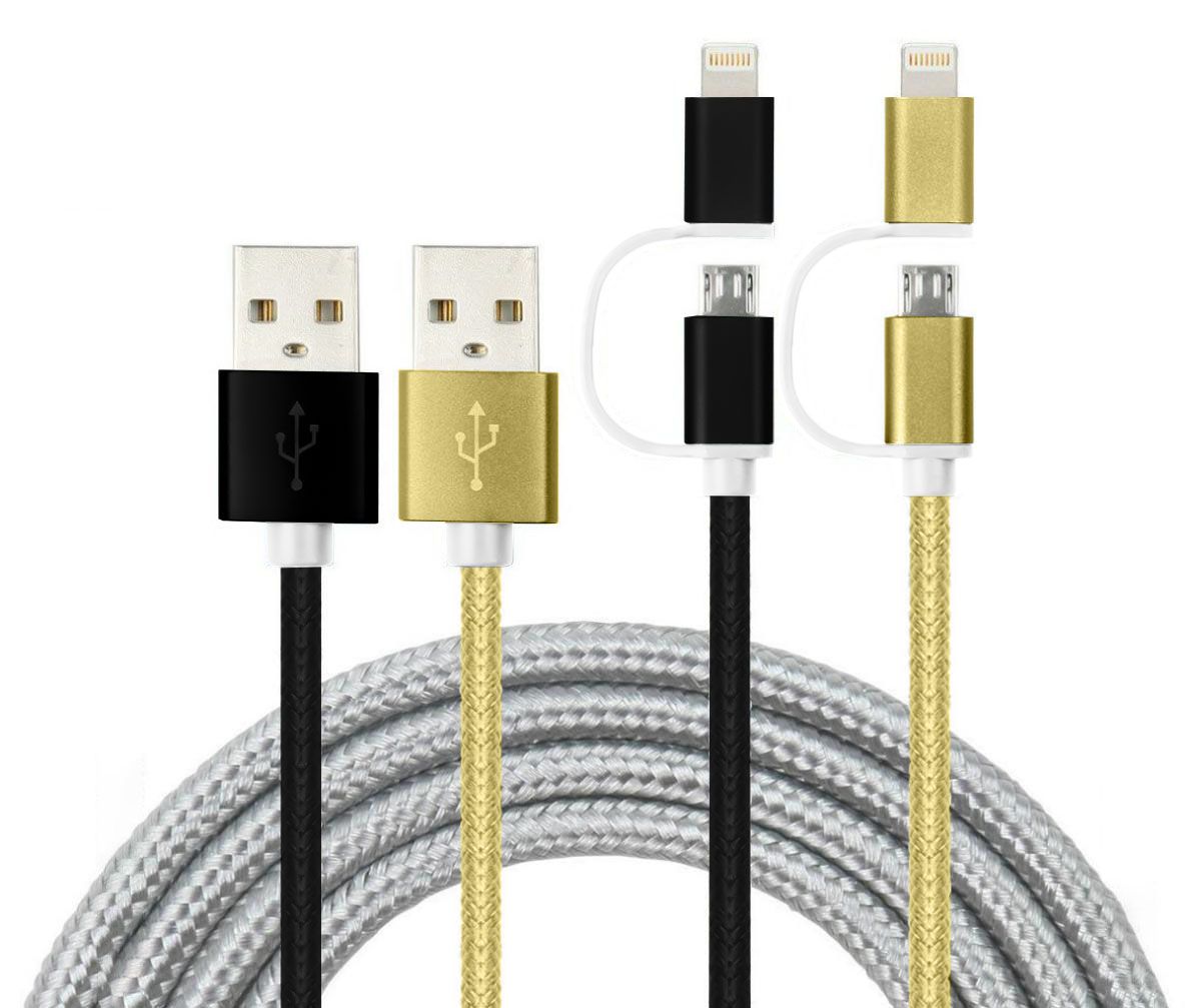 LinkTech K555 2in1 Micro USB + iPhone 1.2mt Şarj ve Data Kablosu