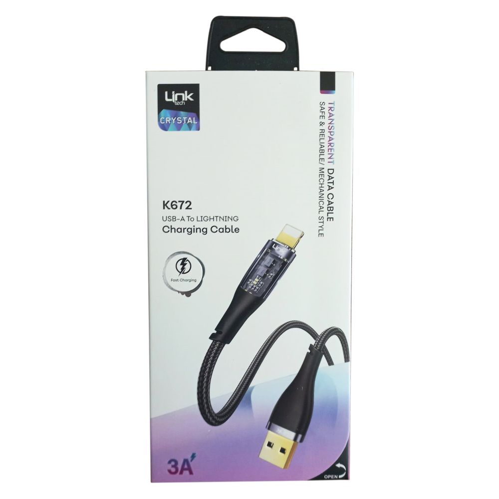 LinkTech K672 USB - Lightning 20W 3A 1.3m Örgü Şarj Kablosu