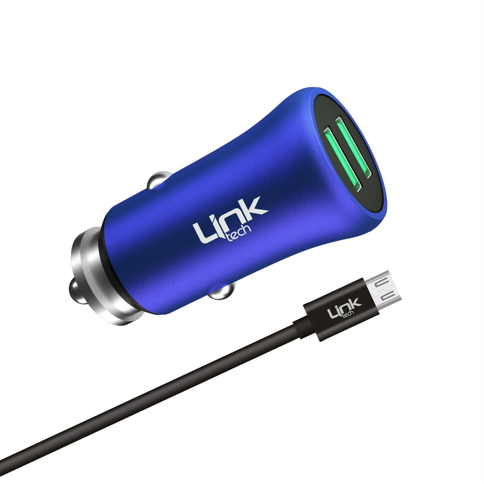 LinkTech M581 12W 2.4A Metal Araç Şarj Aleti ve Micro USB Kablo Set