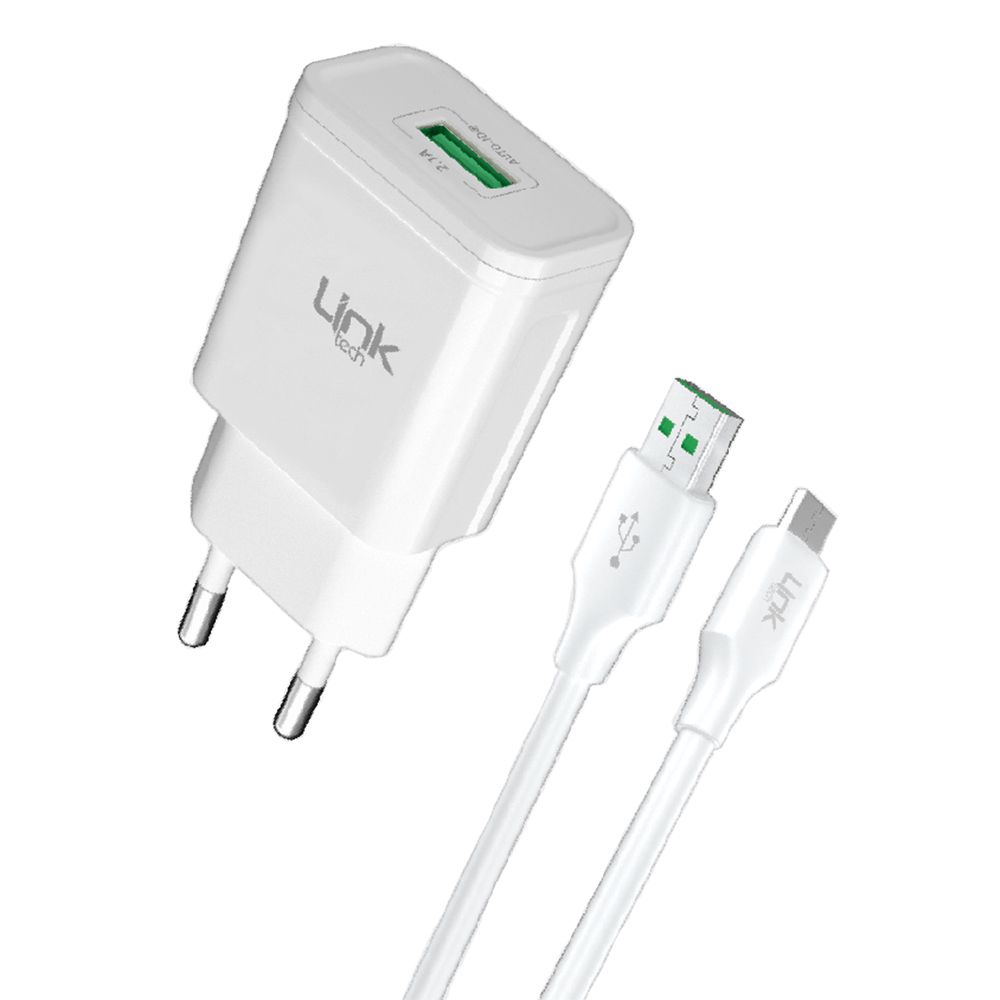 LinkTech S660 Premium 10W 2.1A Micro USB Otomatik Akıllı Şarj Aleti Beyaz