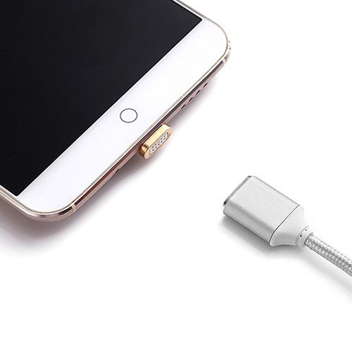 Manyetik Mıknatıslı iPhone Lightning Şarj Kablosu Siyah Hasır-Örgü Ekstra Dayanıklı