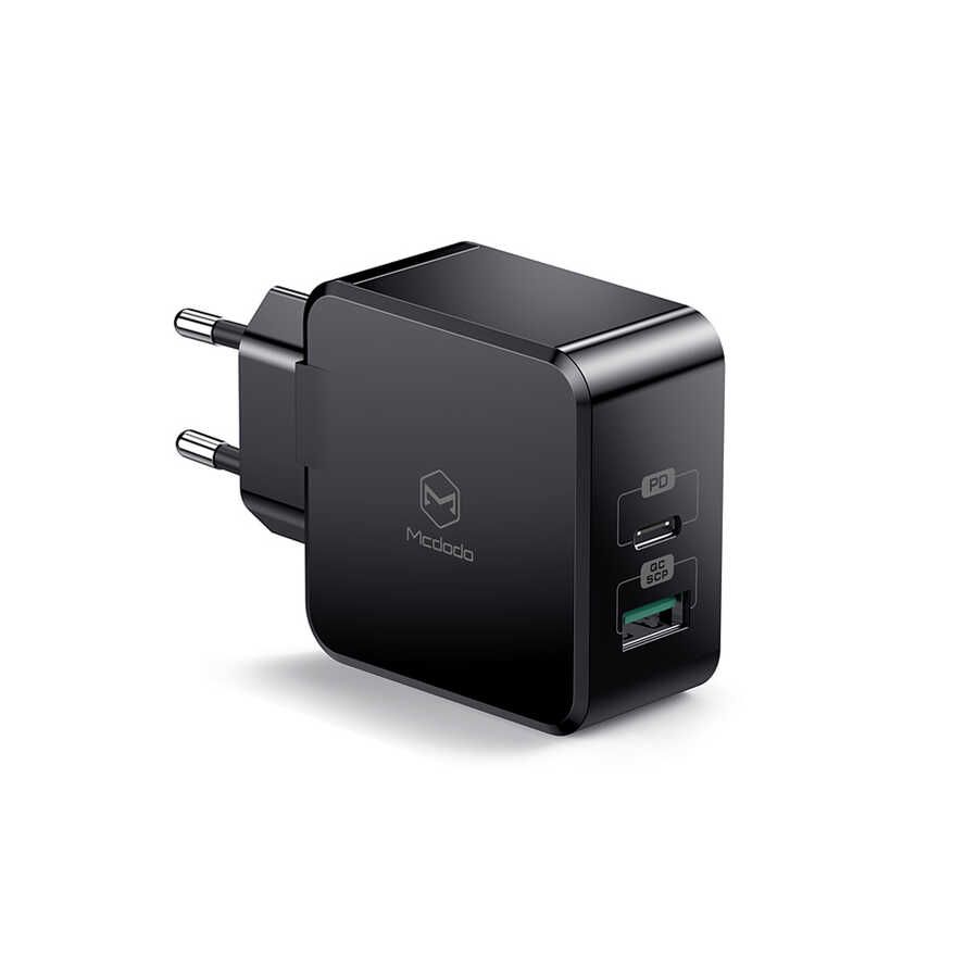 Mcdodo CH-6921 30W USB QC 3.0 / PD Hızlı Type-C Girişli Şarj Aleti (Başlık) Siyah