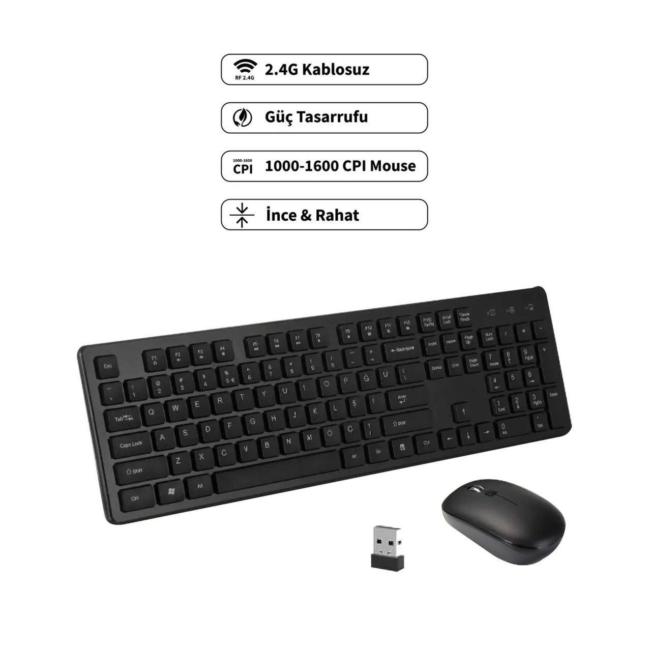 MICROPACK KM-236W iFree Pro Kablosuz 2.4GHz Türkçe Q Klavye Mouse Set