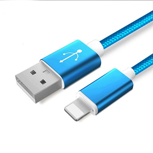 NoTech iPhone Lightning Kırılmaz USB Kablo 1.5mt Mavi