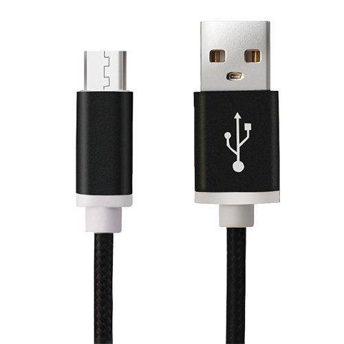 NoTech Micro USB Girişli Kırılmaz USB Kablo 20 cm Siyah